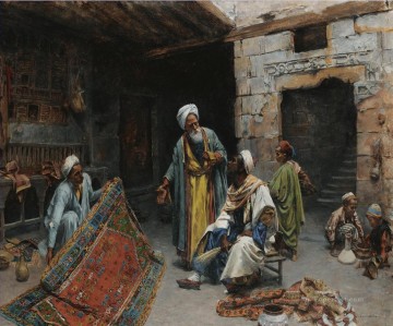 El comerciante de alfombras 2 Alphons Leopold Mielich escenas orientalistas Pinturas al óleo